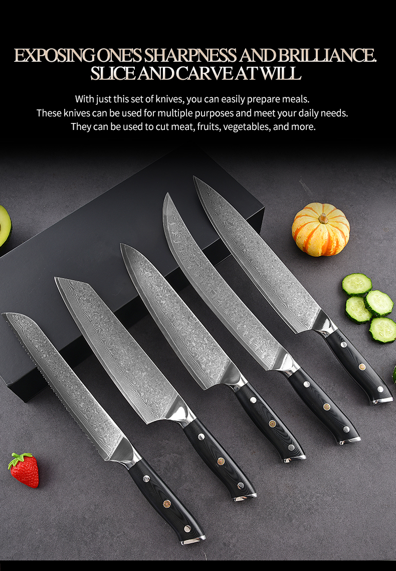 经典纹G10大马士套刀-英文_03 经典纹G10大马士套刀-英文_03