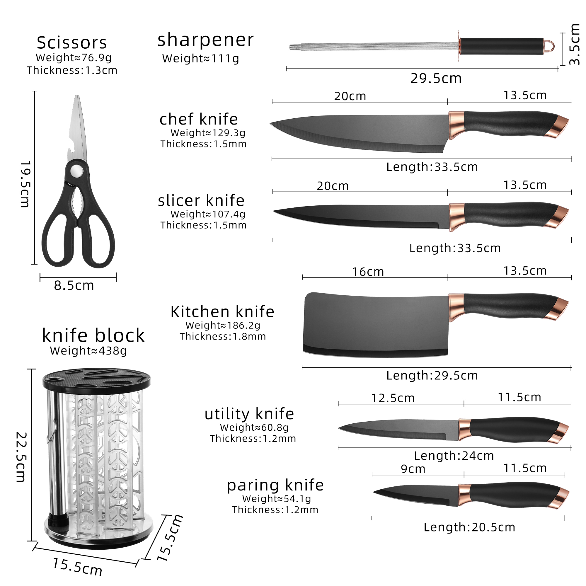 12-Piece Cooking Tools And Sharp Knives