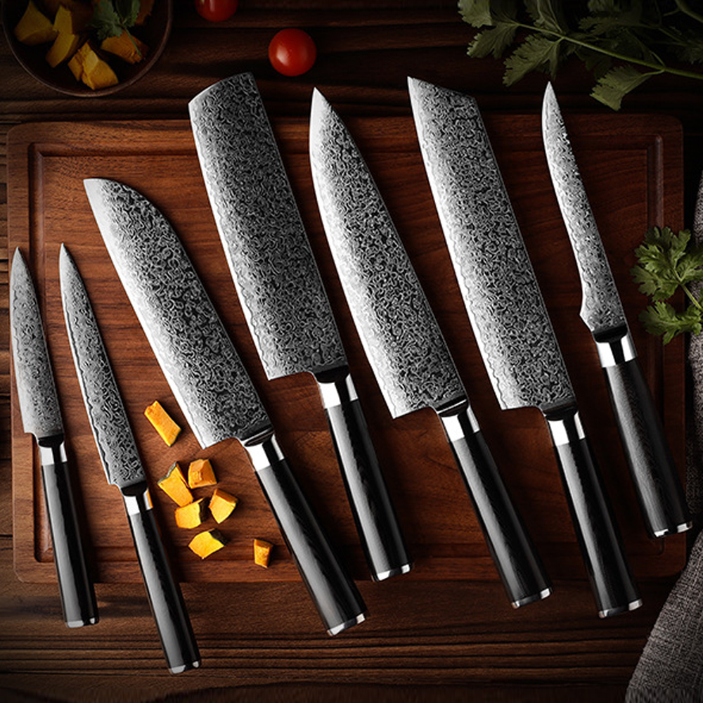 Damascus Kitchen Knife Sets S7-DMS-102A