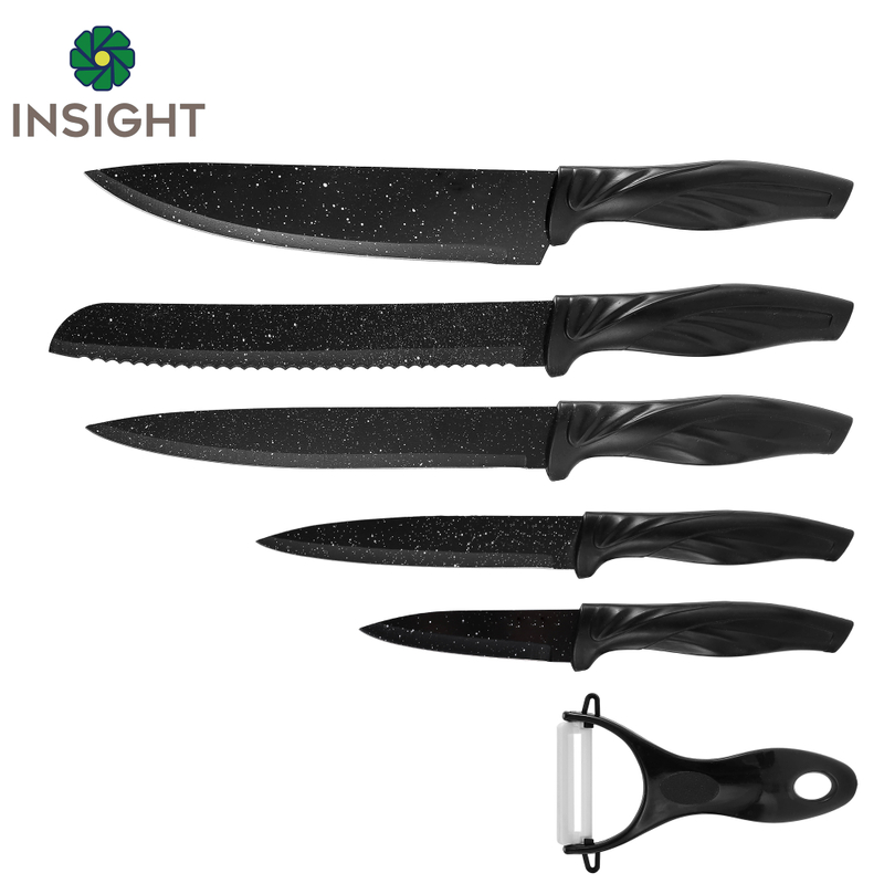 6-Piece Black Chef Knife Set