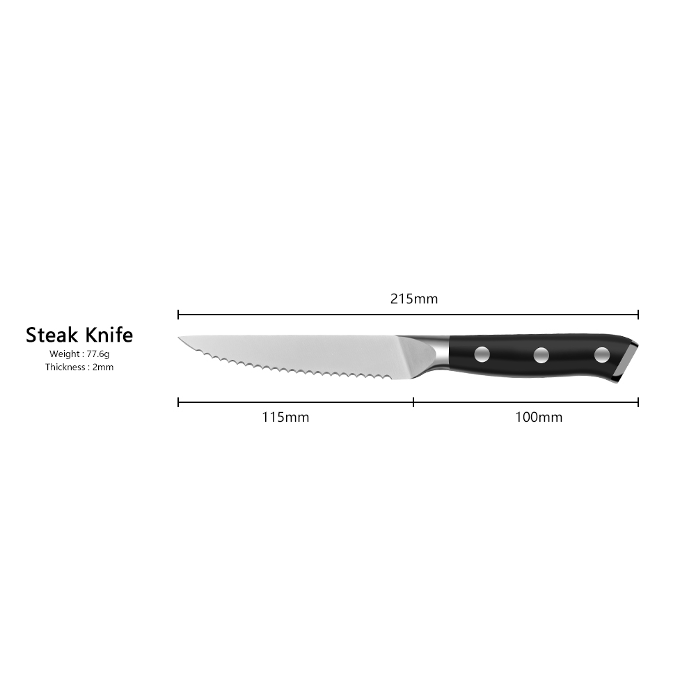 6pcs Steak Knife Set with Steel Blades