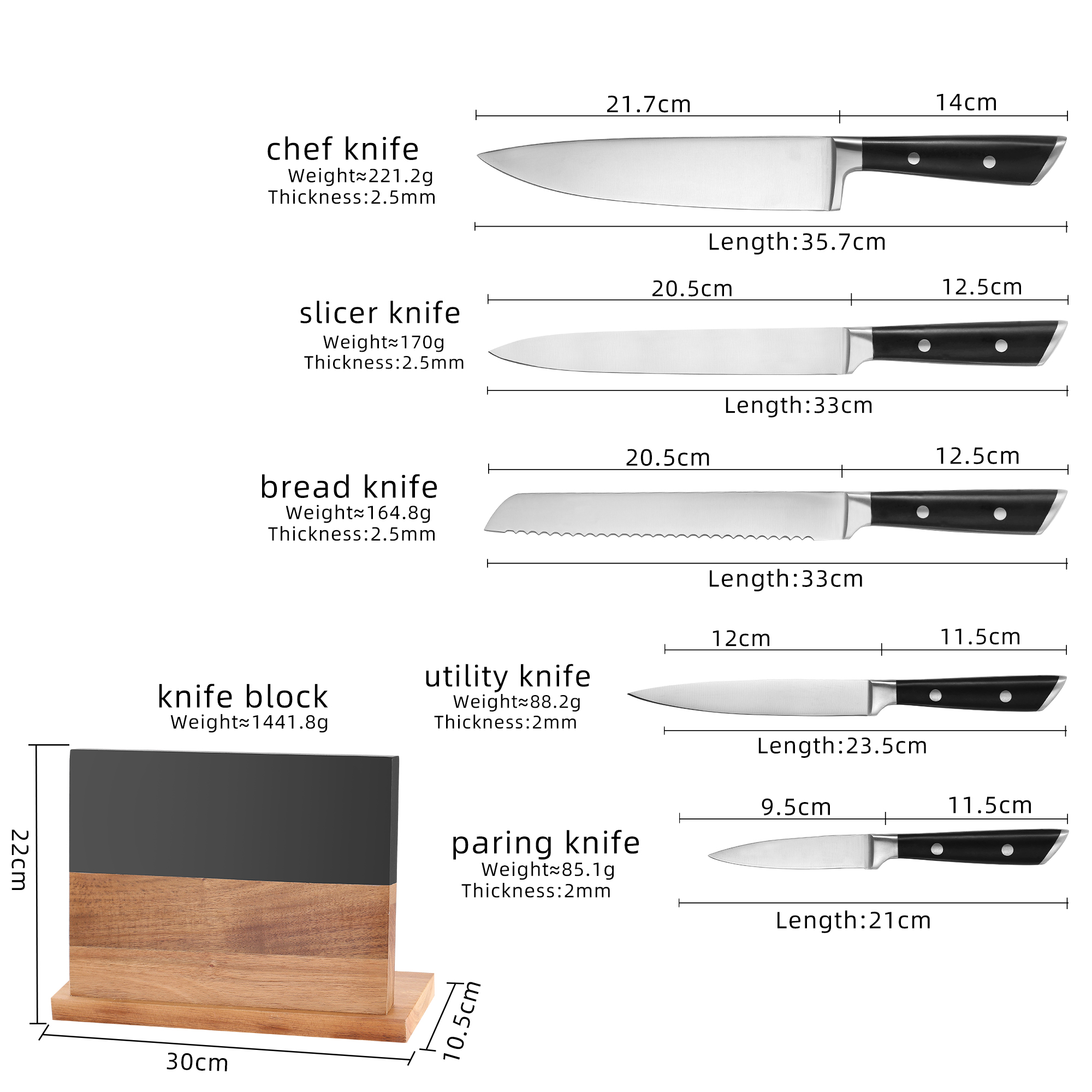 3Cr13 Knife Set S6-014H2-J2S4W