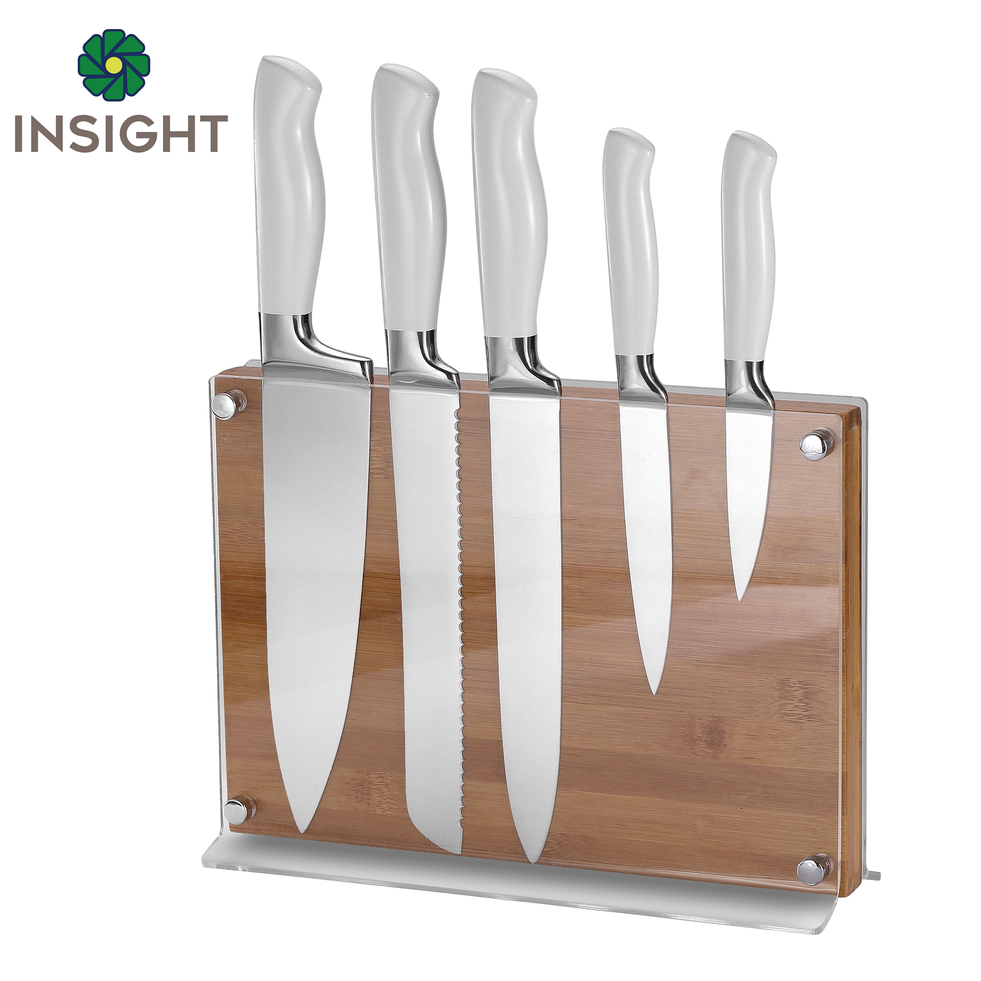 6PCS 3CR13 Stainless Steel Knife Block Set