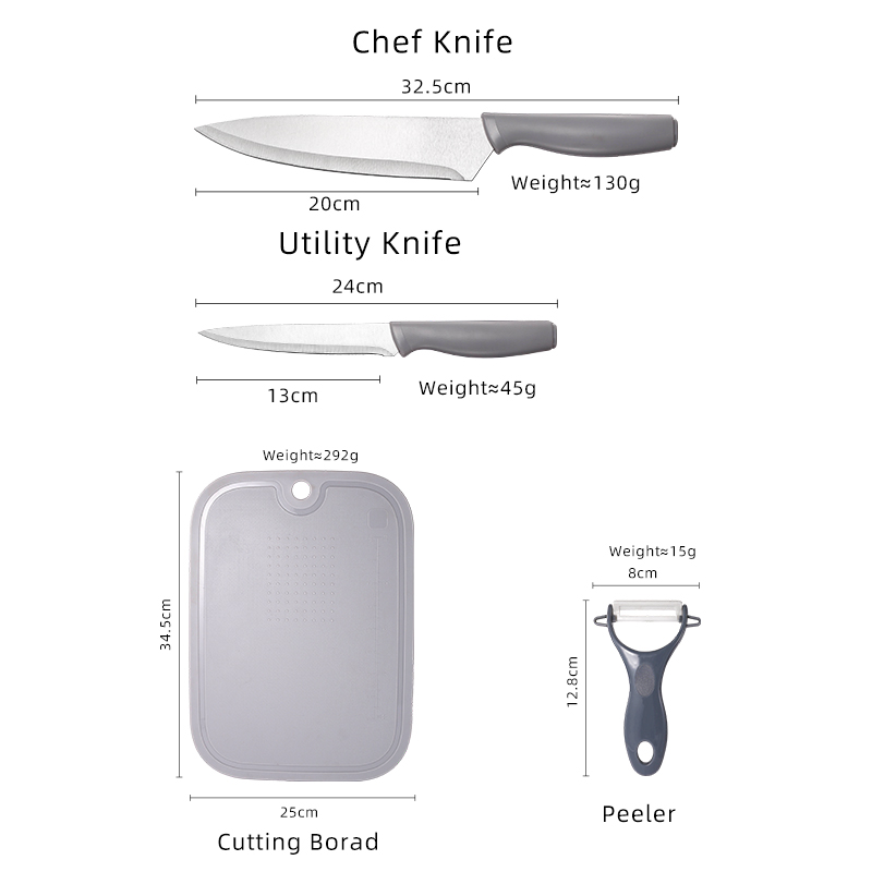 Comfortable Handle Stainless Steel Kitchen Knife Set