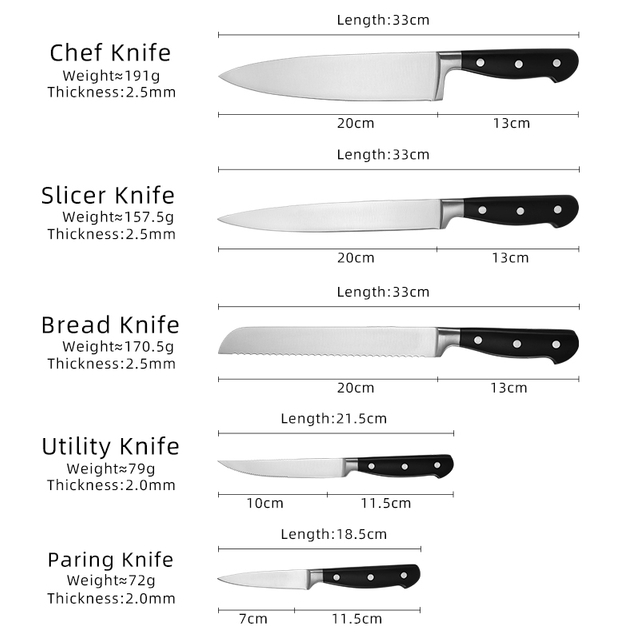 Single Steel-head Knife Set Of 5