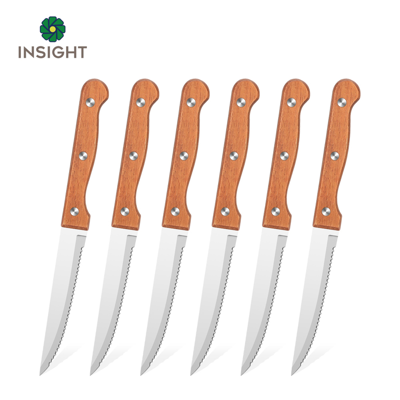 Stainless Steel Steak Knife Set with Wood Handle