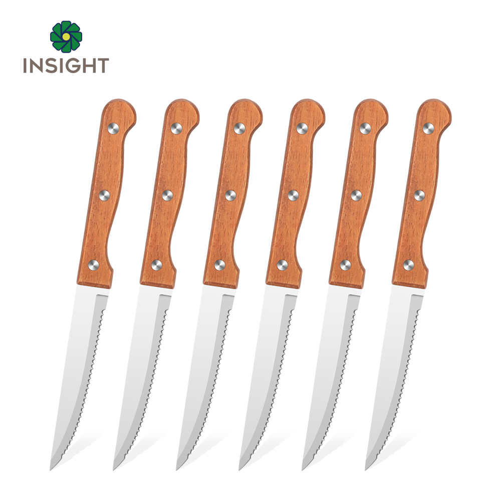 Stainless Steel Steak Knife Set with Wood Handle