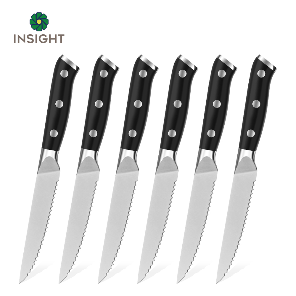 6pcs Steak Knife Set with Steel Blades
