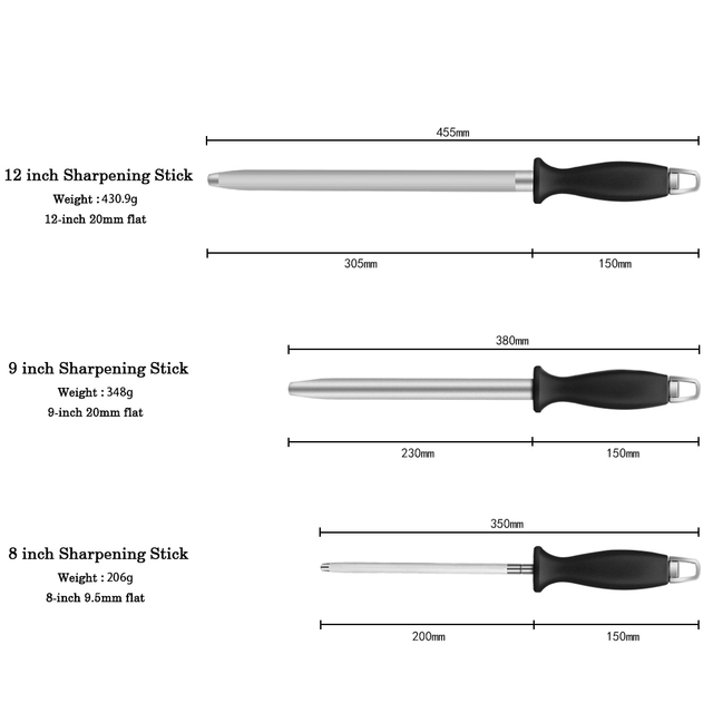 Diamond Carbon Steel Professional Knife Sharpener Rod