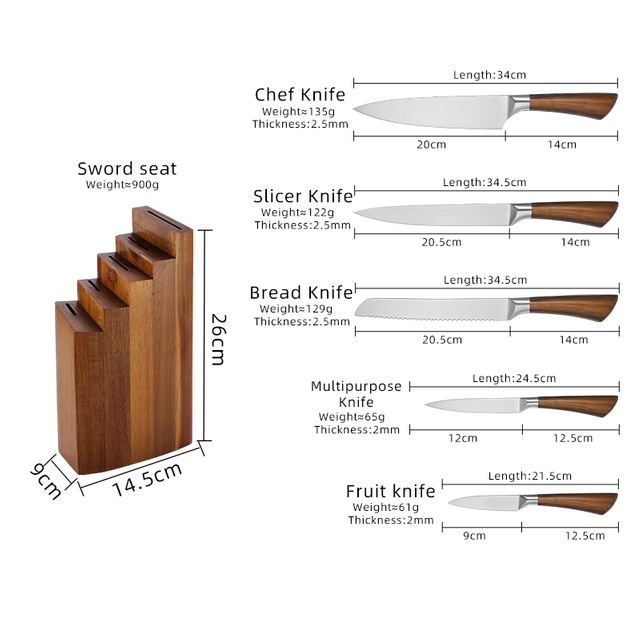 Elegant Knife Sets for Home S6-018-J2S4