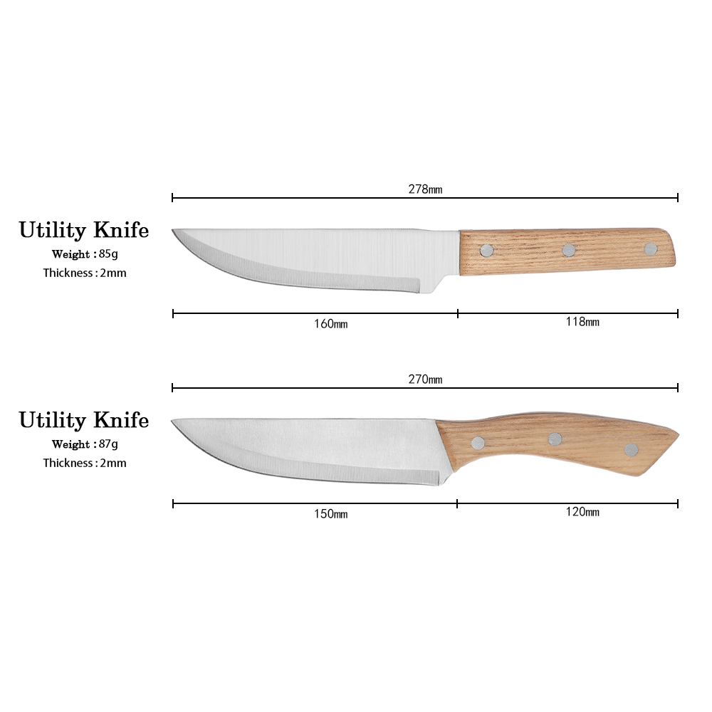 Wood Handle Stainless Steel Knife Set