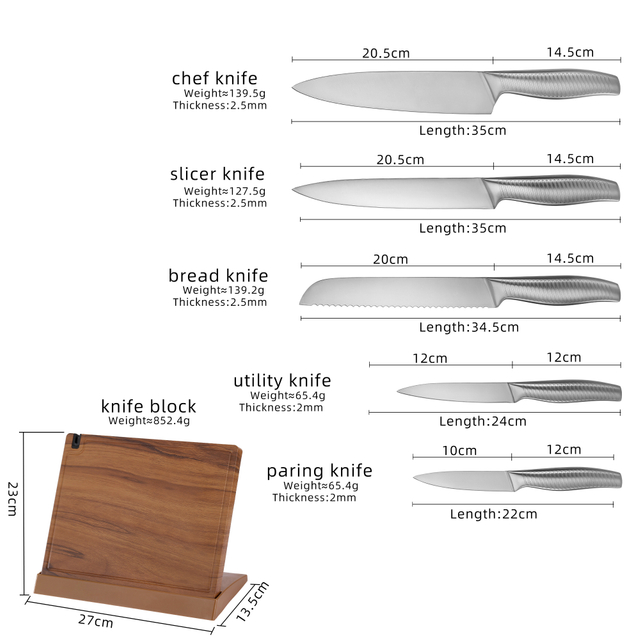 Juego de bloques de cuchillo de cocina de cocina