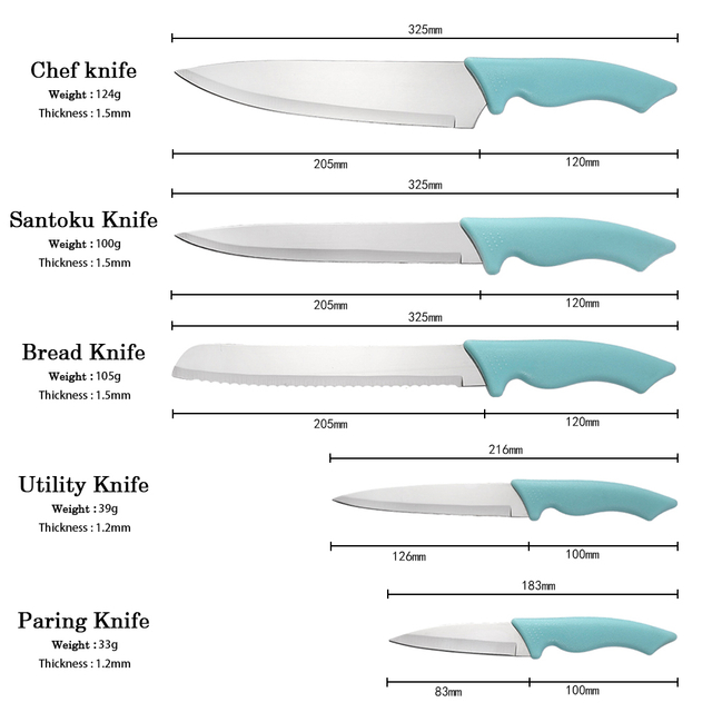 High Carbon Stainless Steel Kitchen Knife Set S5-70-J2P