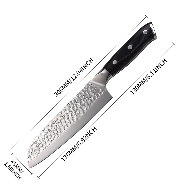 Stainless Steel Wooden Handle Santoku Knife