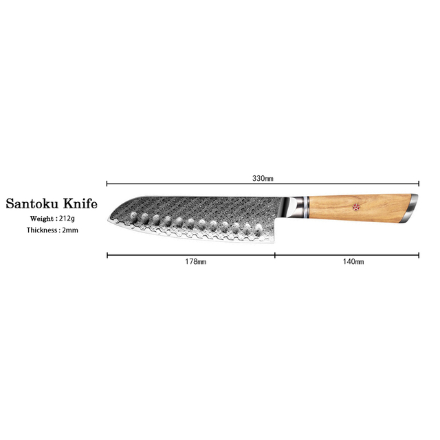 Professional High Carbon Santoku Knife