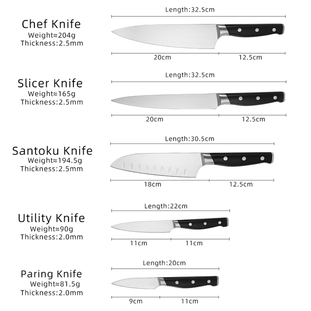 3Cr13 Knife Set With ABS Handle
