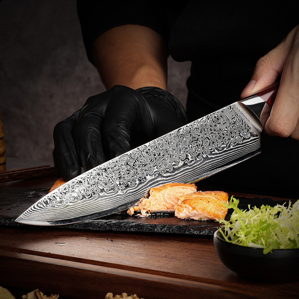 Stainless Steel Damascus Texture Kitchen Knife Set