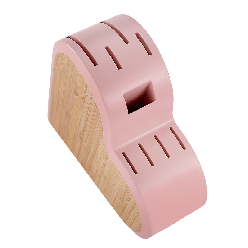 Bamboo Knife Block Pink Holder