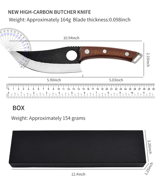 Classic Butcher Knife With Wooden Handle