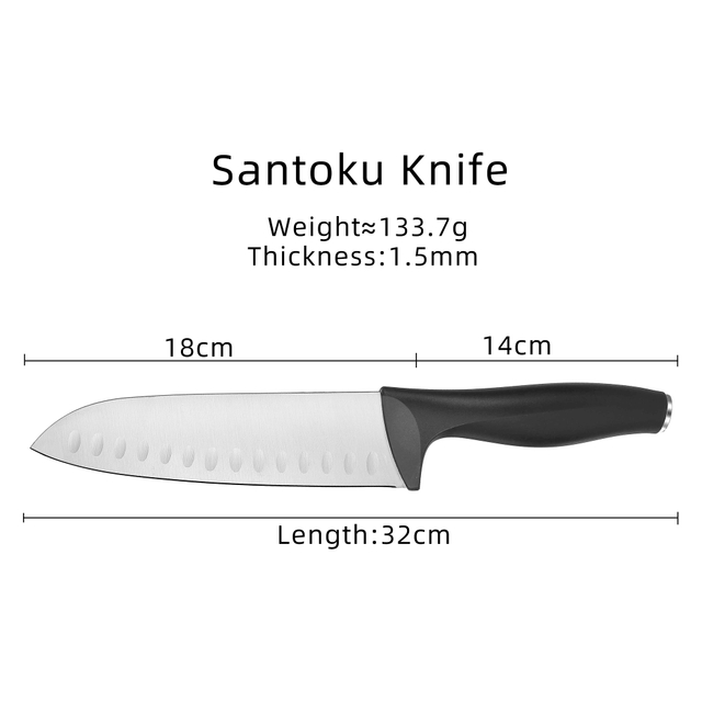 Professinal PP Handle Santoku Knife