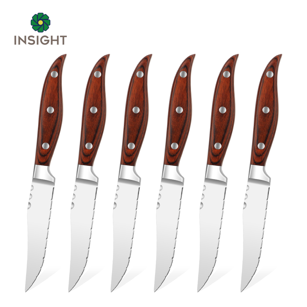 Red Stainless Steel Steak Knife Set
