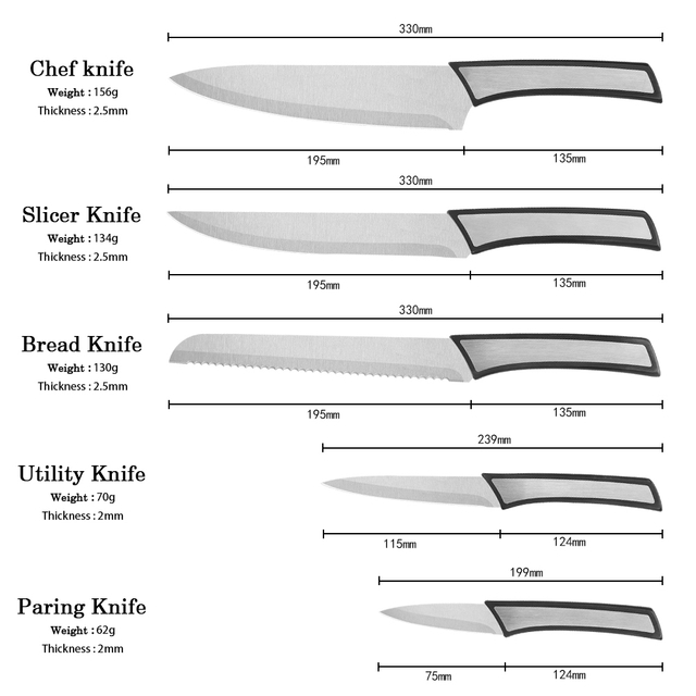 Professional Stainless Steel Kitchen Knife Set