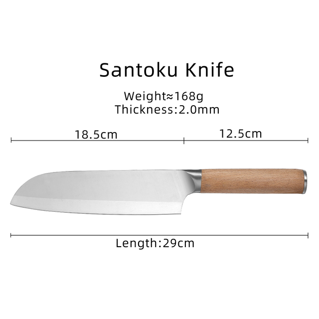 Premium Sharp Wooden Santoku Knife