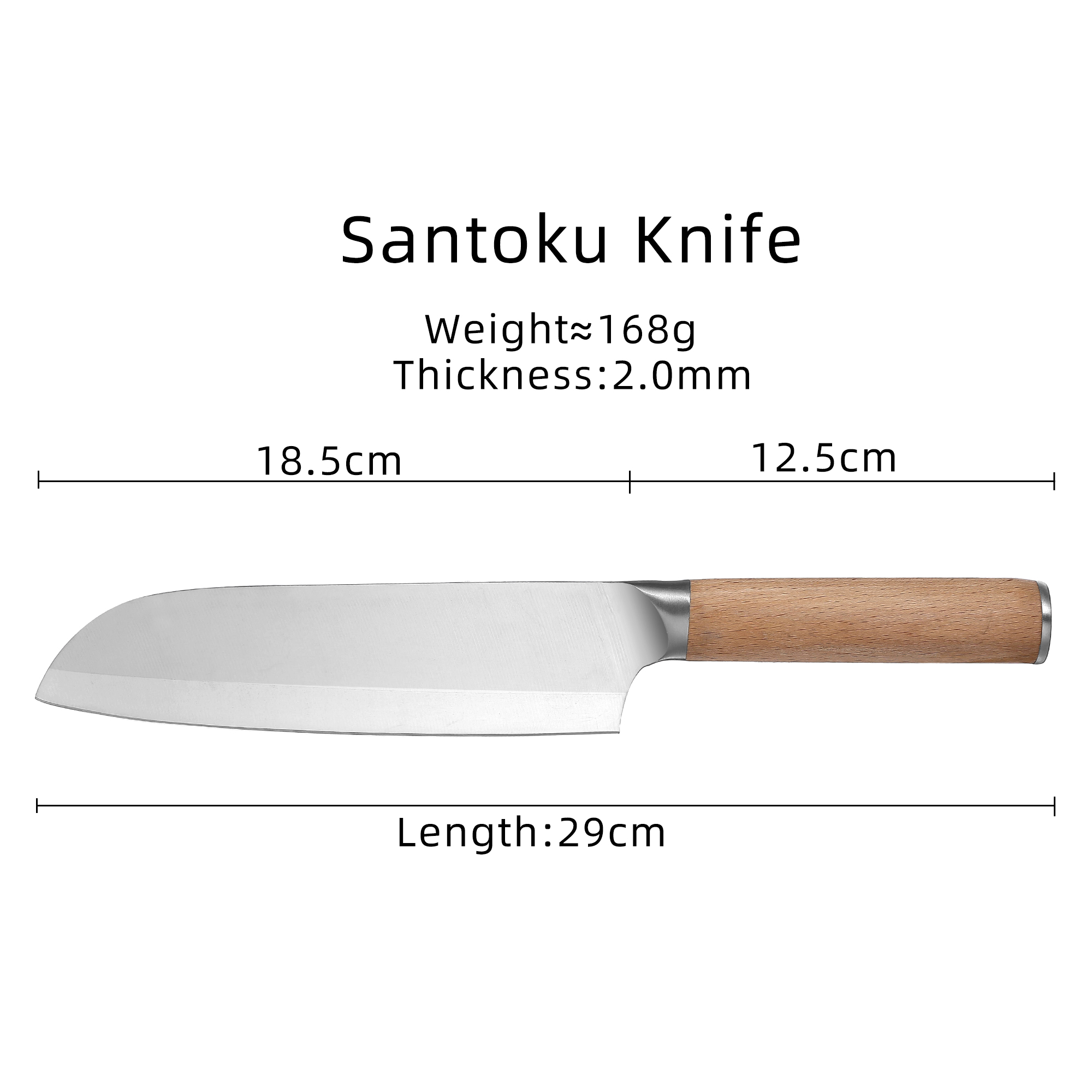 Premium Sharp Wooden Santoku Knife