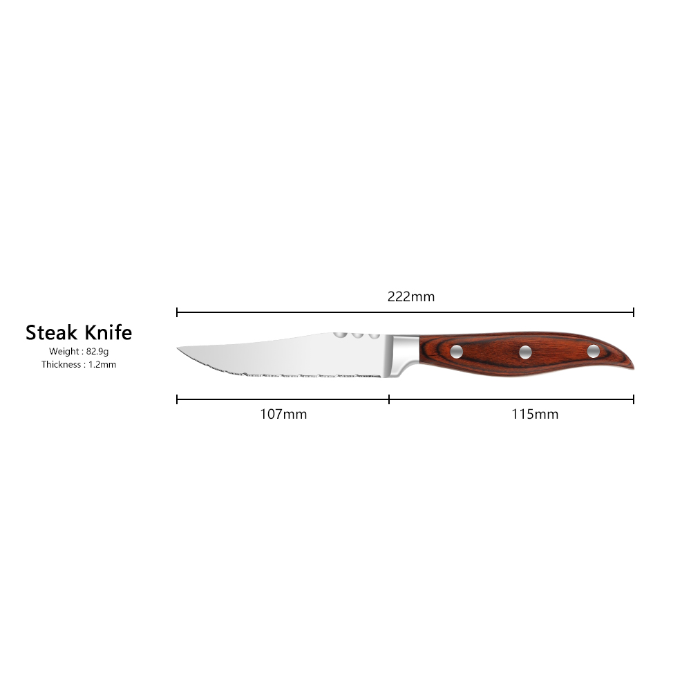 Red Stainless Steel Steak Knife Set