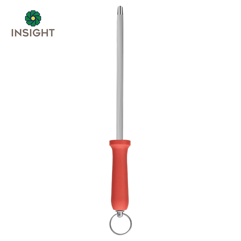 Acier à Aiguiser Professionnel 38 Cm - Manche En Chêne Blanc, Idéal Pour L'entretien Quotidien Des Couteaux De Cuisine