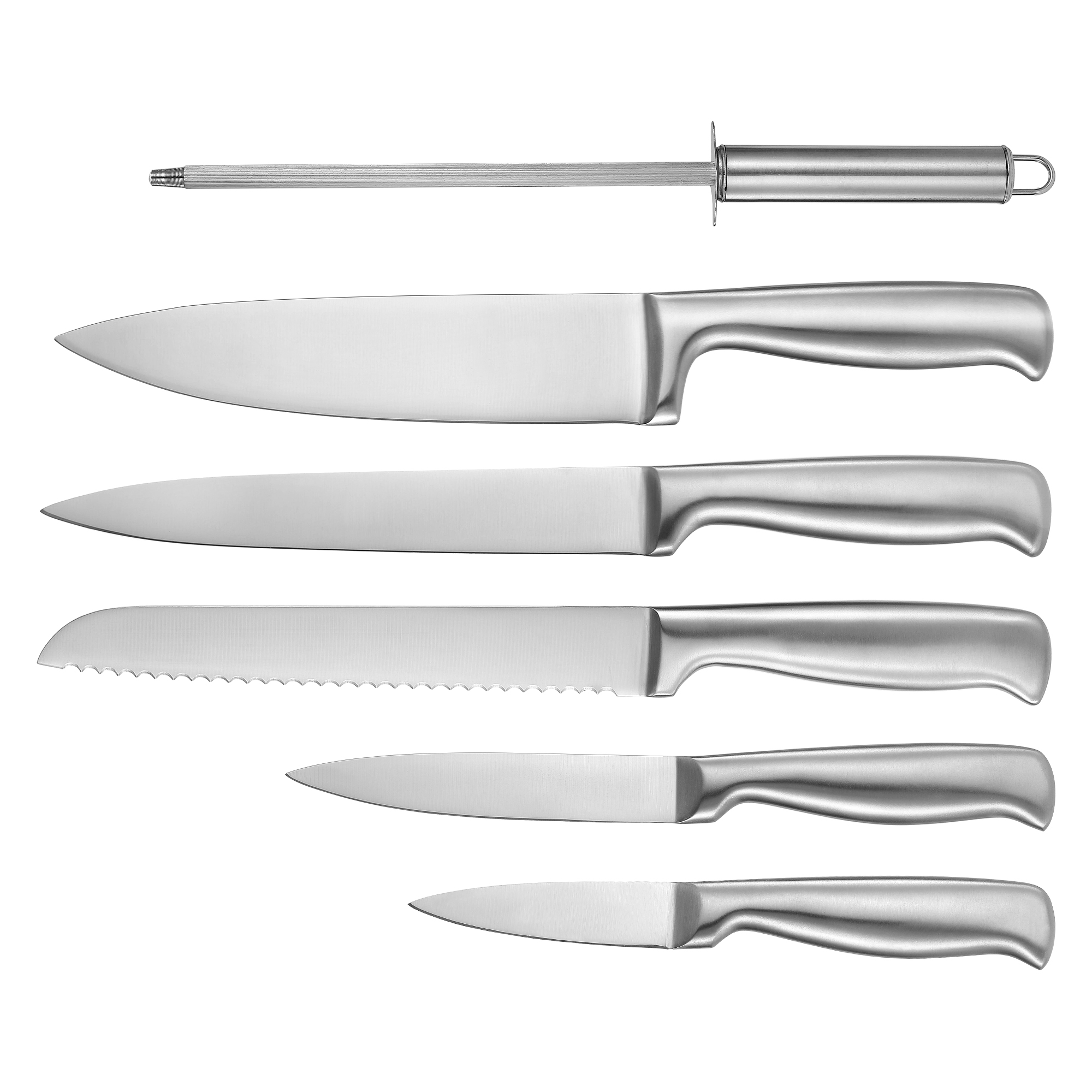 7-Piece Silver Kitchen Knife Set for Home