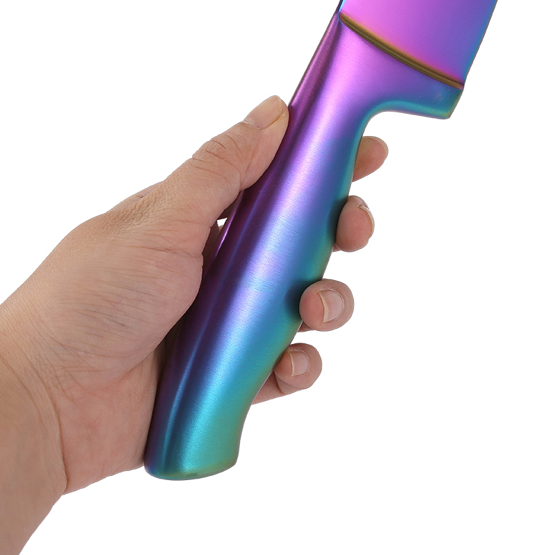 Knife with Titanium Coated Rainbow Blades