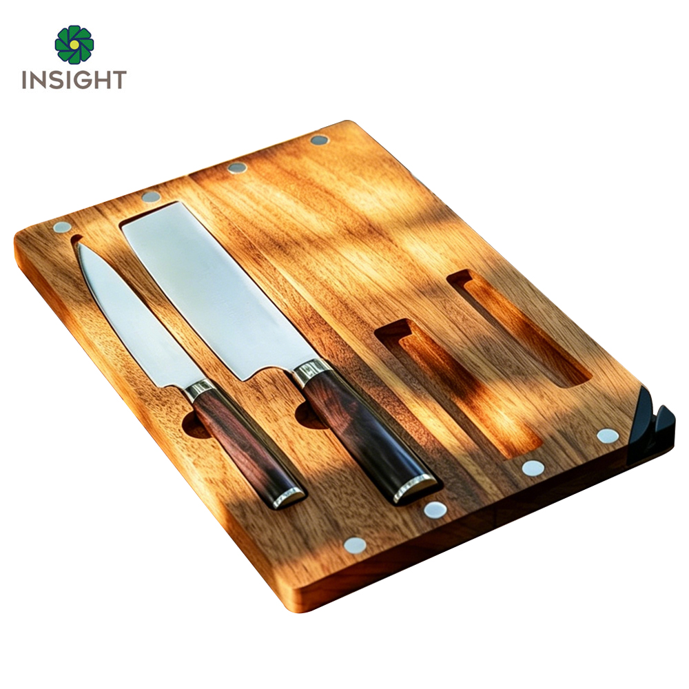 Set tagliere e coltello da campeggio magnetico