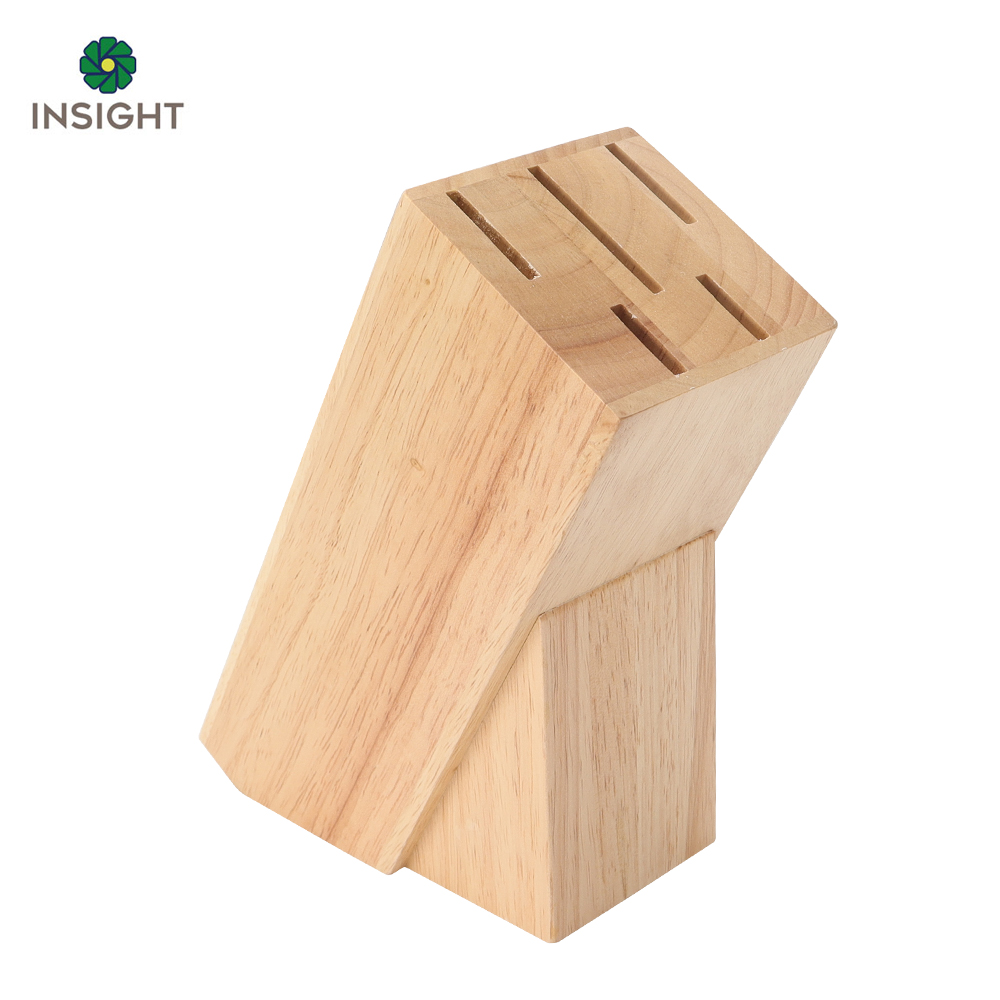 Rubber Wood Universal Knife Block