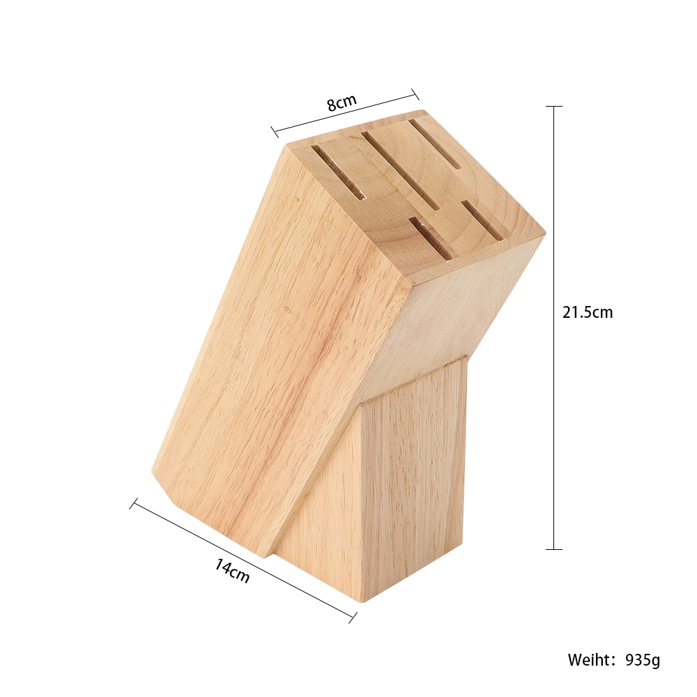 Rubber Wood Universal Knife Block