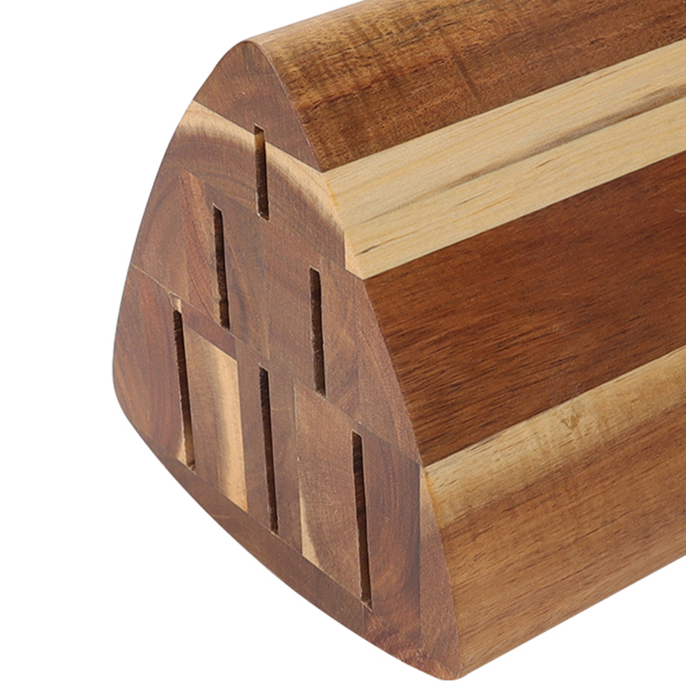 7 Slot Wooden Knife Holder for Countertop