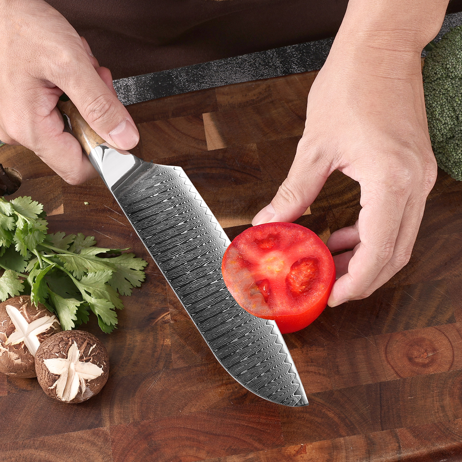 Superior High-carbon Damascus Knife Set