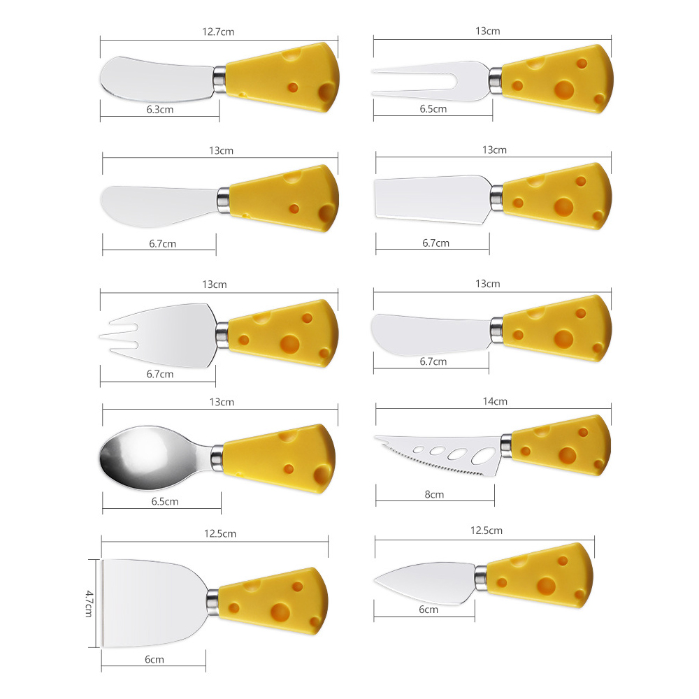 10 Pcs Cheese Knife Set 