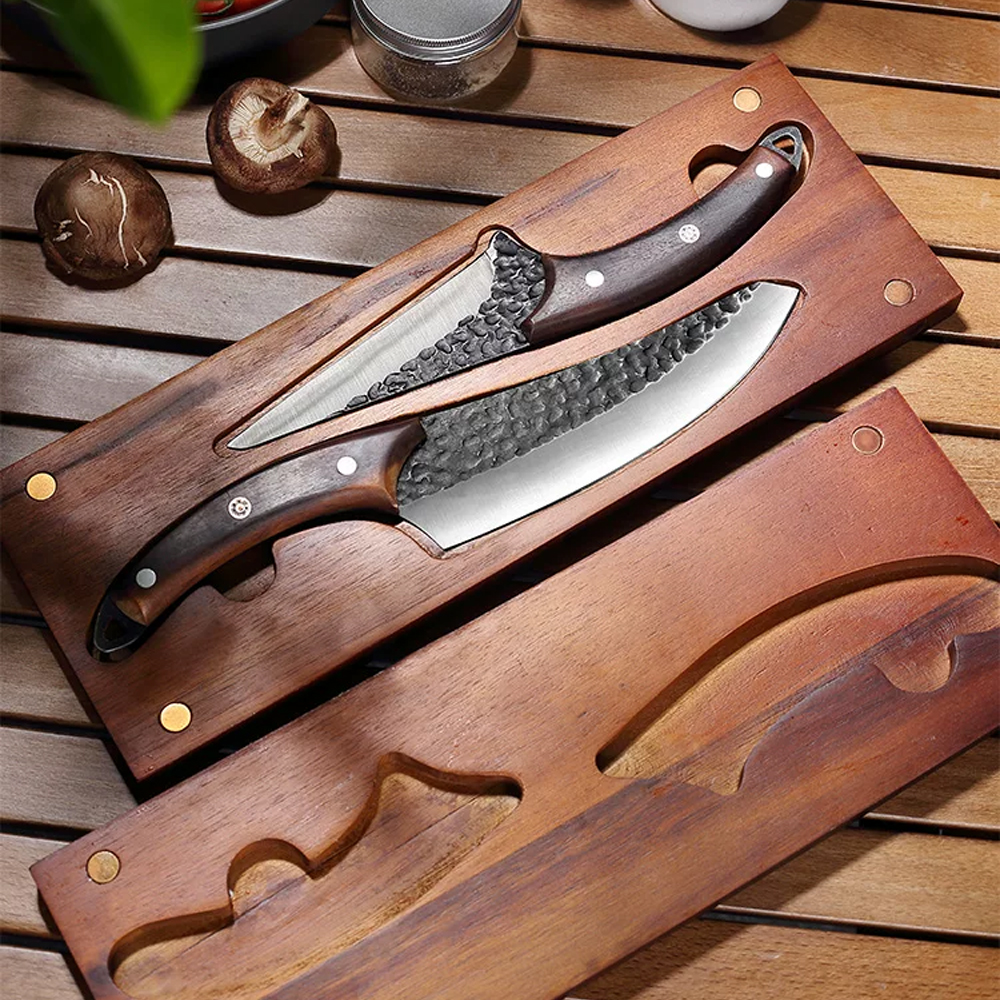 Hand Forged 3 PCS Butcher Chef Knife Set