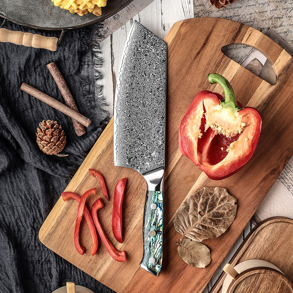 Damascus Cleaver Knife in Japanese Steel