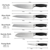 Black Knife Set With Hollow Handle