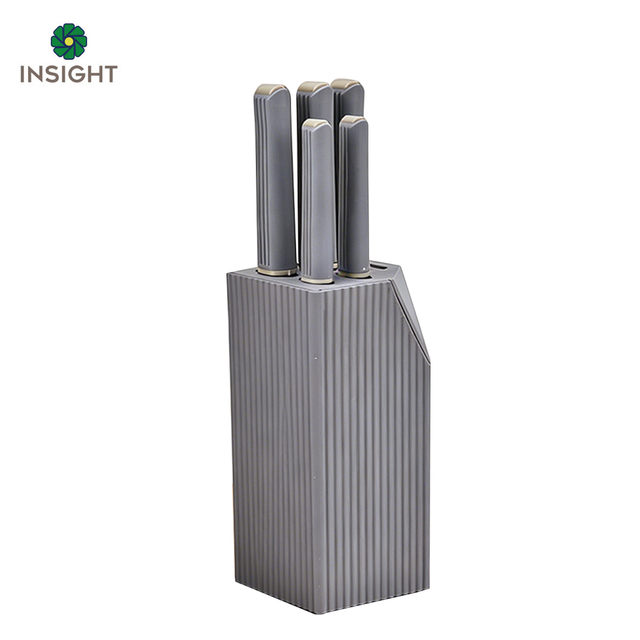 Grey Knife Set With Plastic Handle