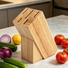 Rubber Wood Universal Knife Block