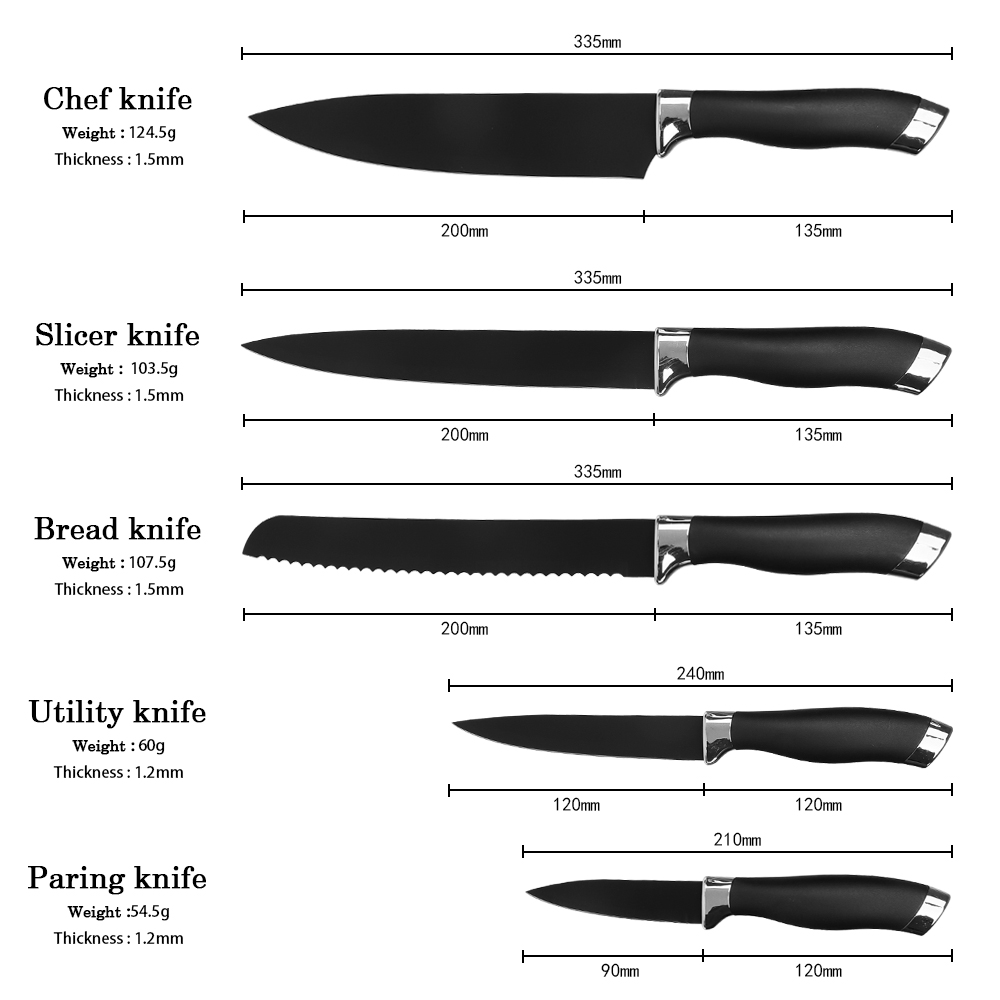 Knives Set with Healthy Non-Stick Coating
