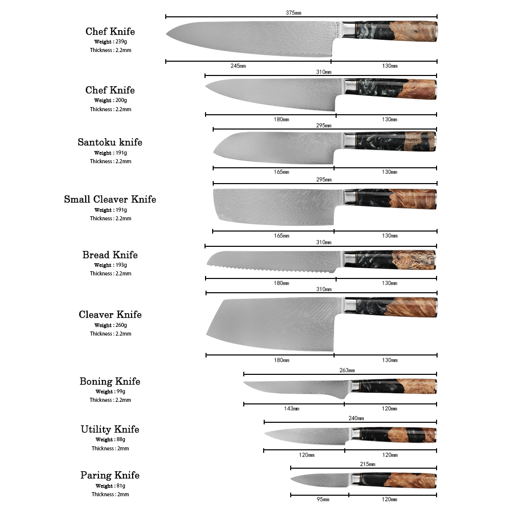 Knives Set with Resin Handle