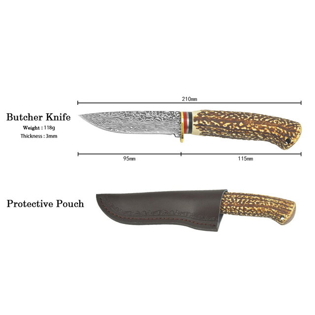 Fixed Blade Knife with Stainless Steel Blade