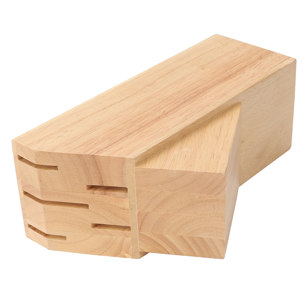 Rubber Wood Universal Knife Block