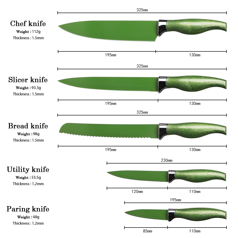 Anti-Rust Coating Stainless Steel Chef Knife Sets