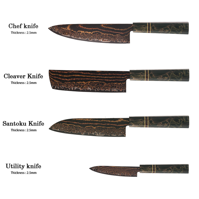 Damascus Chef Knife Set