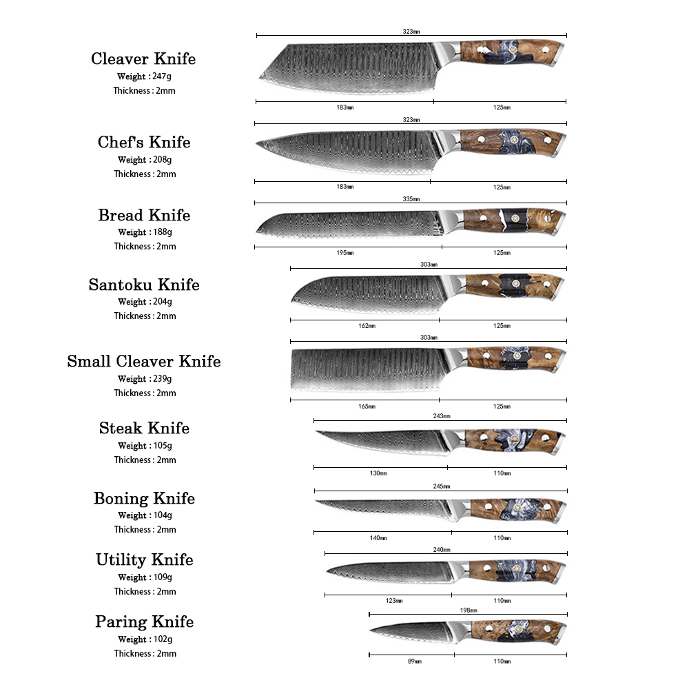 Stainless Steel Knives With Pakkawood Handles